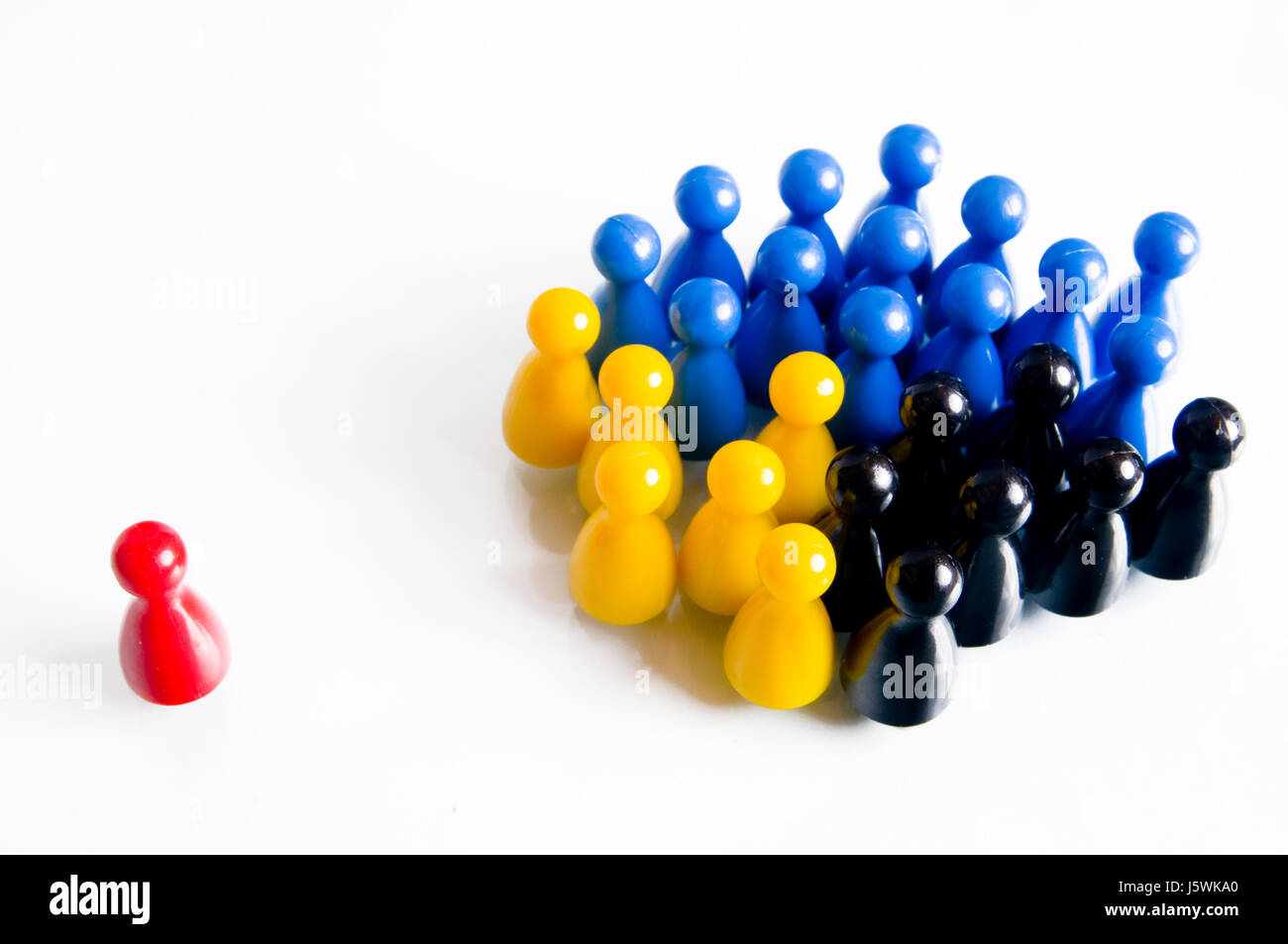 Führer Kapitän Häuptling chief Chef Manager überlegen Spielfiguren untergeordnet Stockfoto