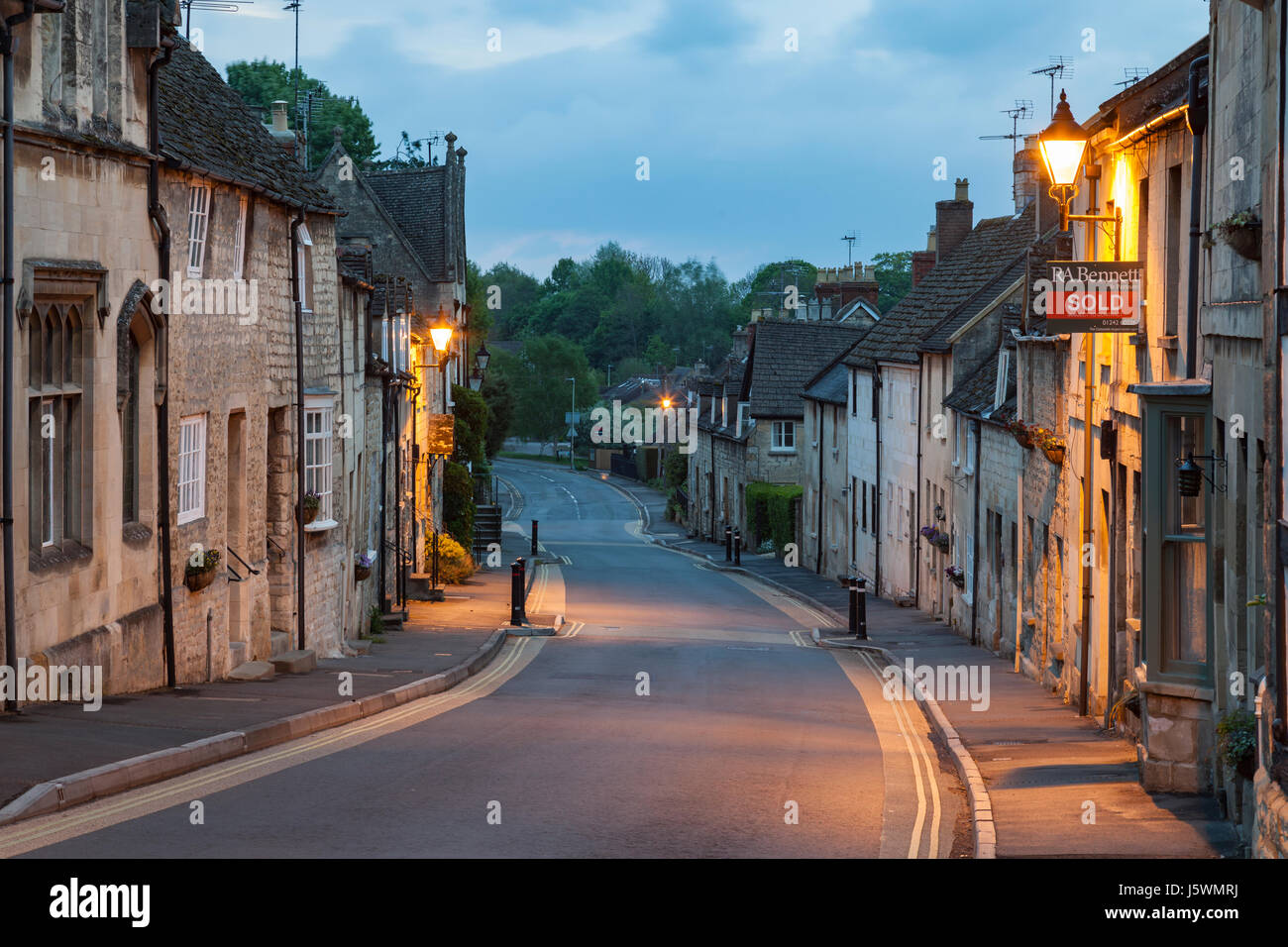 Morgendämmerung in Winchcombe, Cotswolds, Gloucestershire, England. Stockfoto