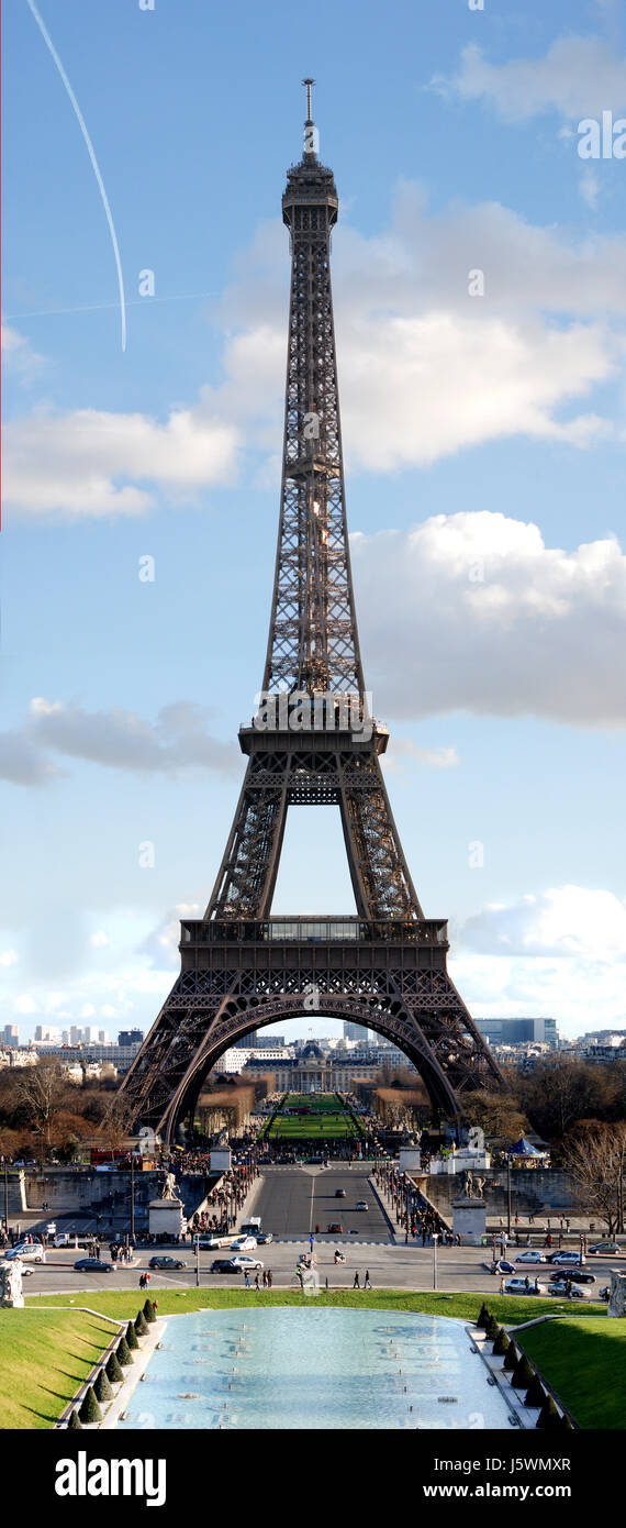 Metall Weltausstellung Paris Eiffel Turm Emblem Stahl Turm Belvedere Stockfoto