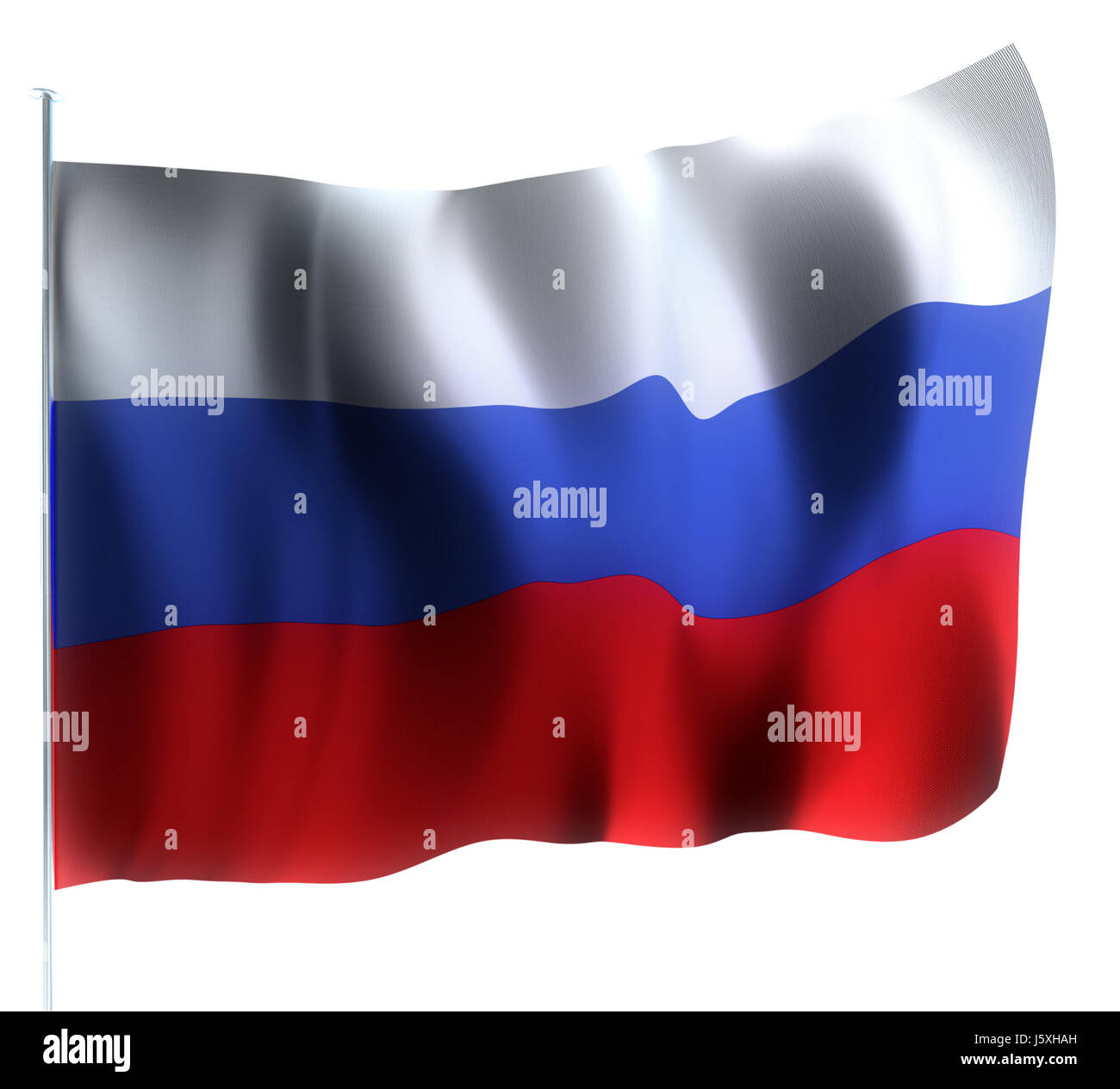 Flagge Russland Flagge Schlag Russland staatliche Nation Land Realty Boden Banner wind Stockfoto