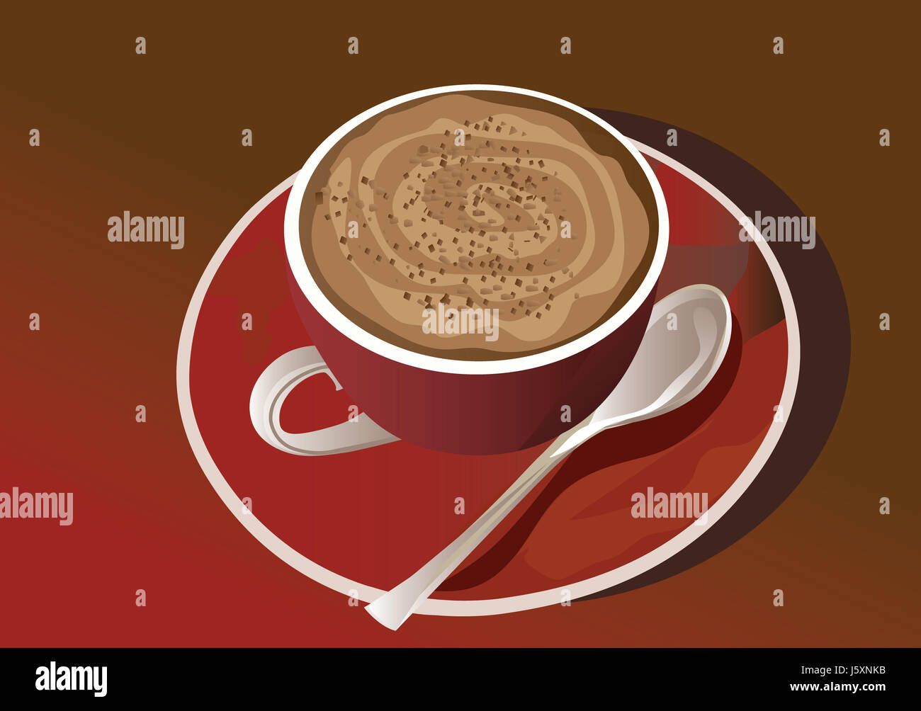 Restaurant trinken Abbildung Cappuccino Cappuchino Kaffee italienische Kakao Stockfoto