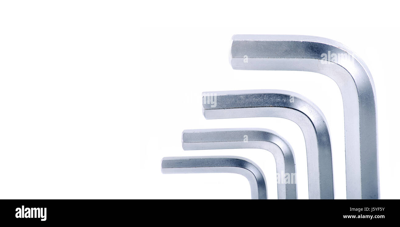 Werkzeug im Inneren Schraube l-förmigen Sechseck wichtige Schlüssel Makro Nahaufnahme Makro Aufnahme schließen Stockfoto