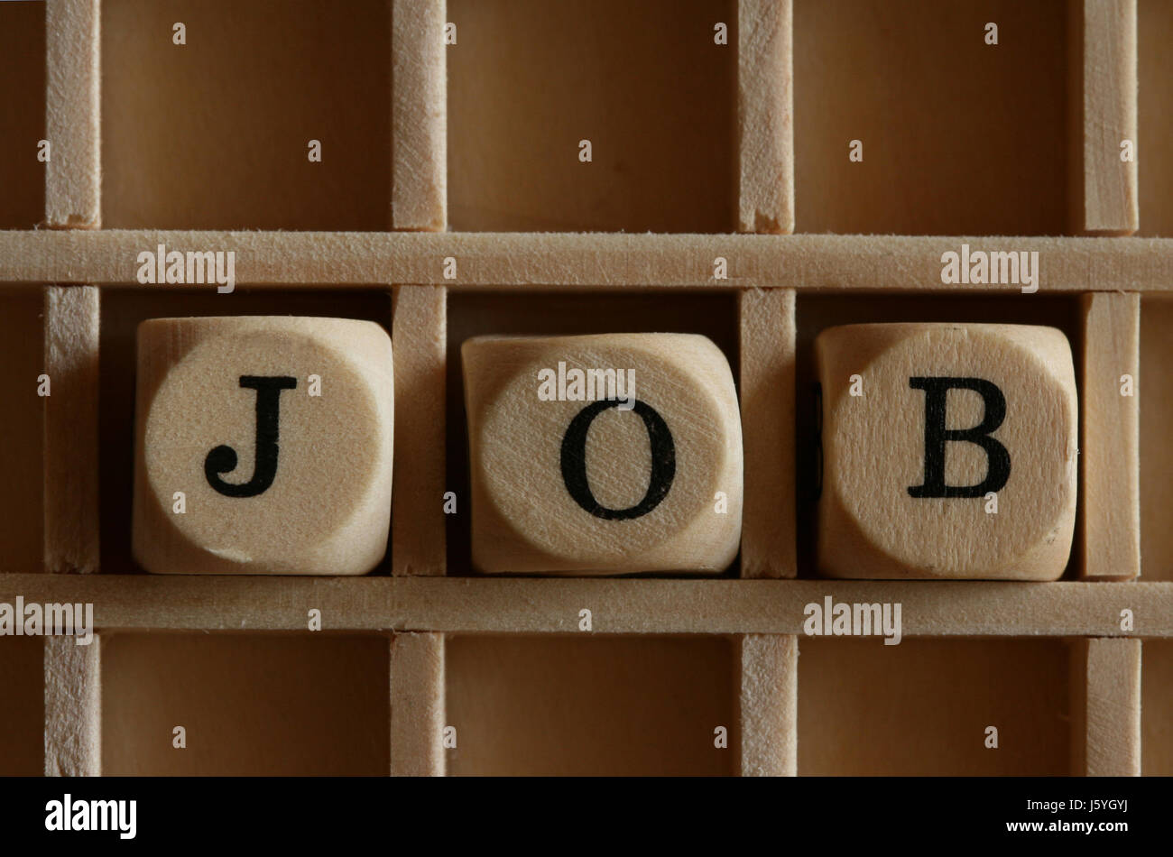 Job Wort Brief Fallarbeit Arbeit Geschäfte beschäftigen Geschäftsvorfall Stockfoto