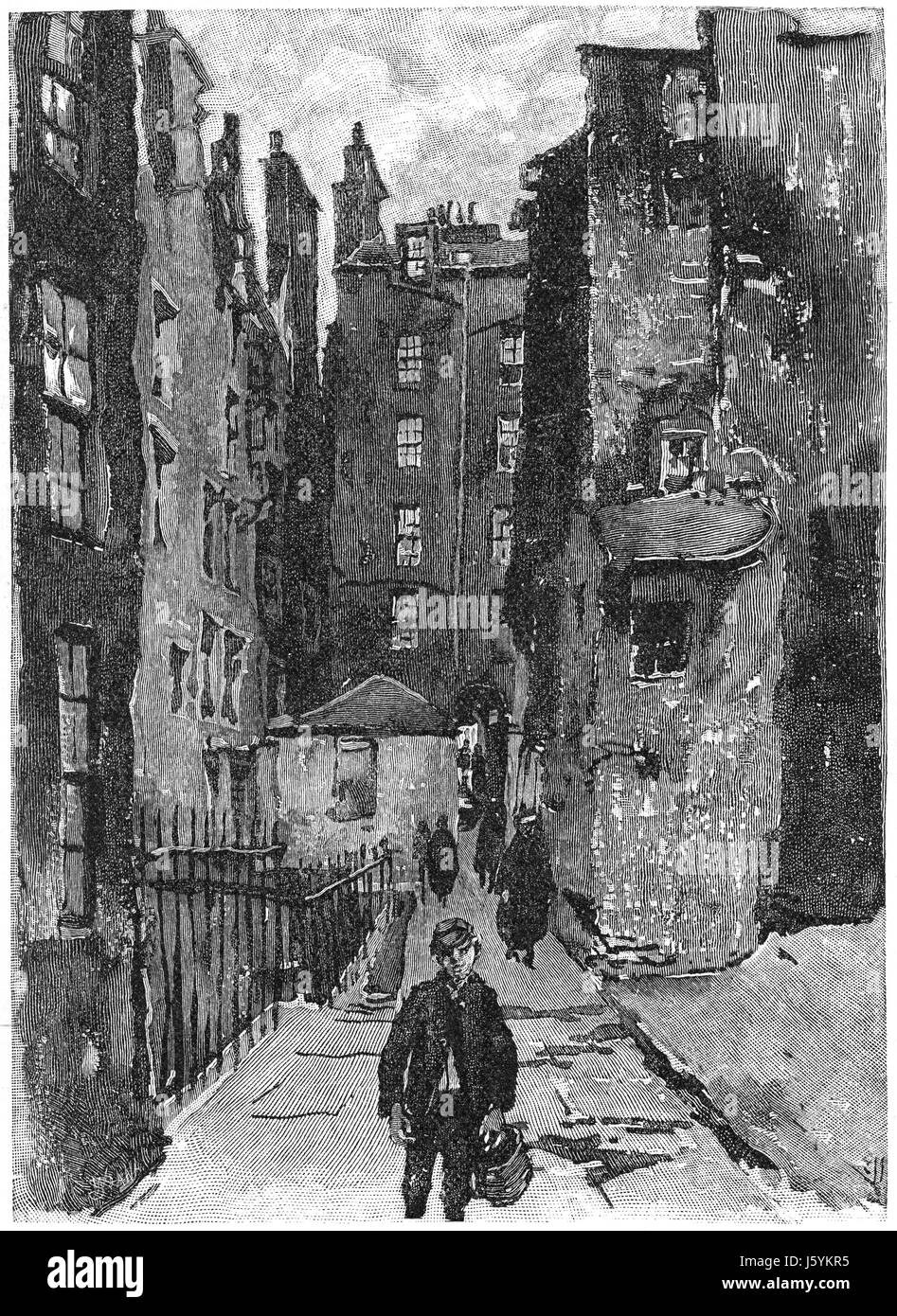 501 High Street, James Court, Edinburgh, Schottland, neue monatliche Zeitschrift Harpers, Illustration, März 1891 Stockfoto