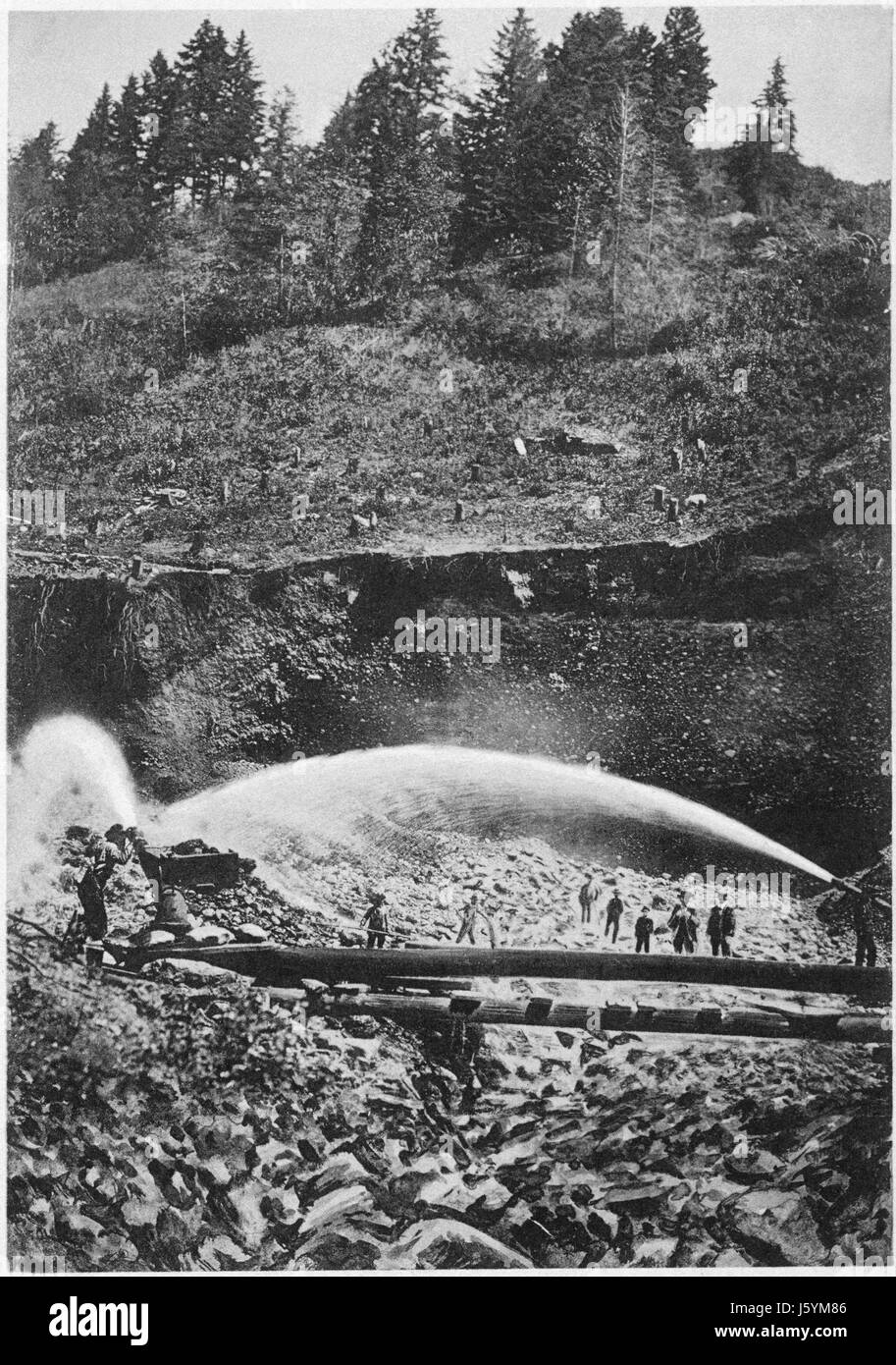 Hydraulische Bergbau, Colfax County, Kalifornien, USA, Photogravure, Denison News Co., 1903 Stockfoto