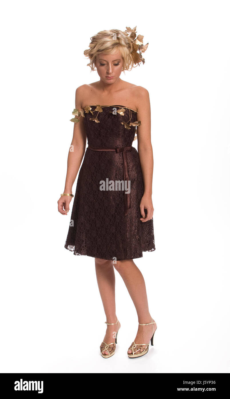 Frau schön kleiden beauteously schön braun bräunlich Brünette Göttin blond Stockfoto