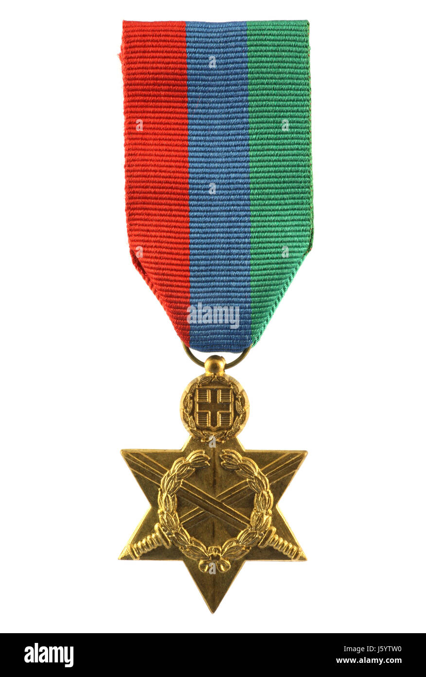 Armee griechische Ehre militärischer Held Medaille Makro Nahaufnahme Makro Aufnahme hautnah Stockfoto