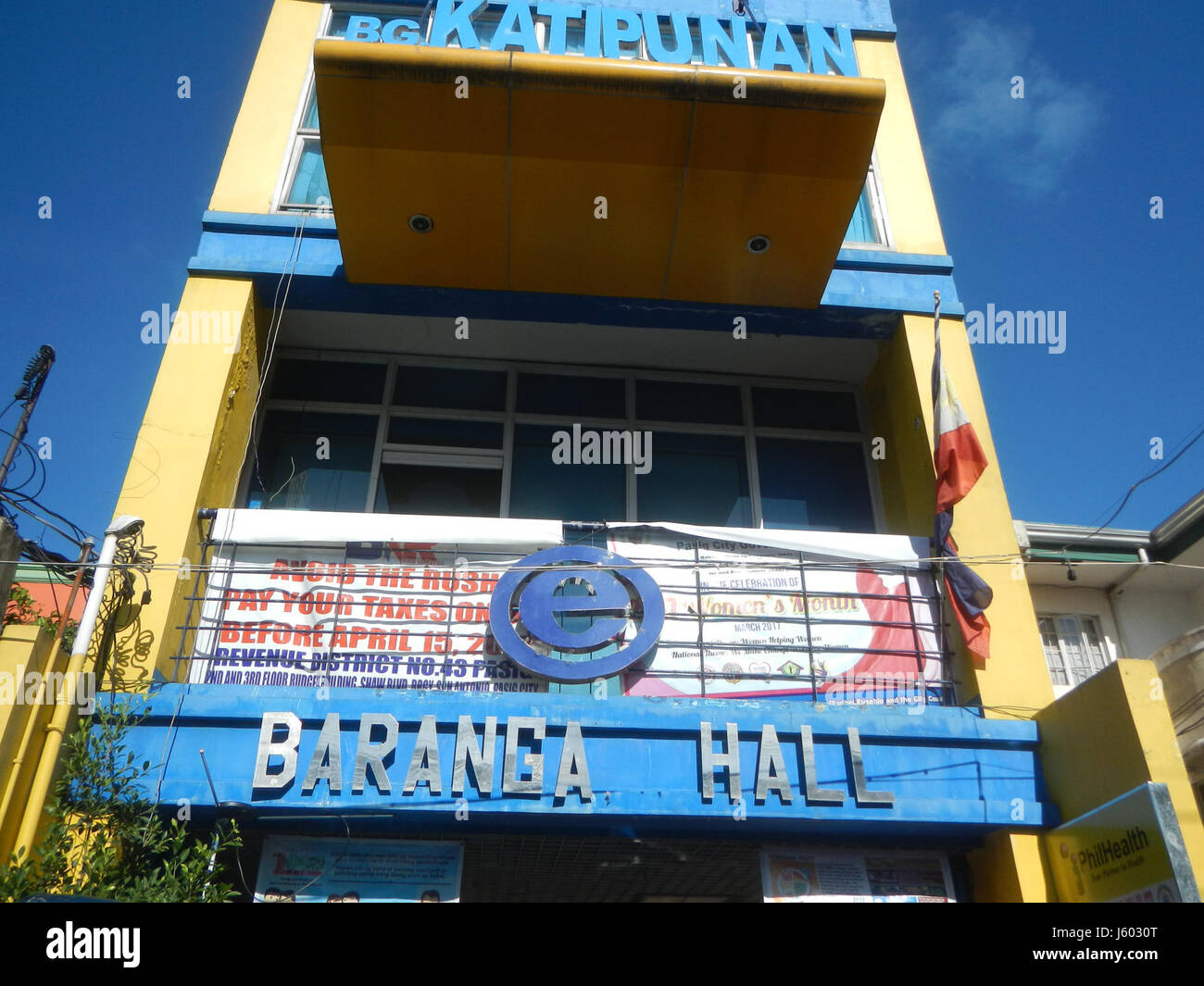 Ein Foto der Sumilang Bagong Katipunan Kirche in Santa Rosa, San Jose, Stadt Pasig, das die architektonischen Merkmale und die religiöse Bedeutung in der Gemeinde hervorhebt. Stockfoto