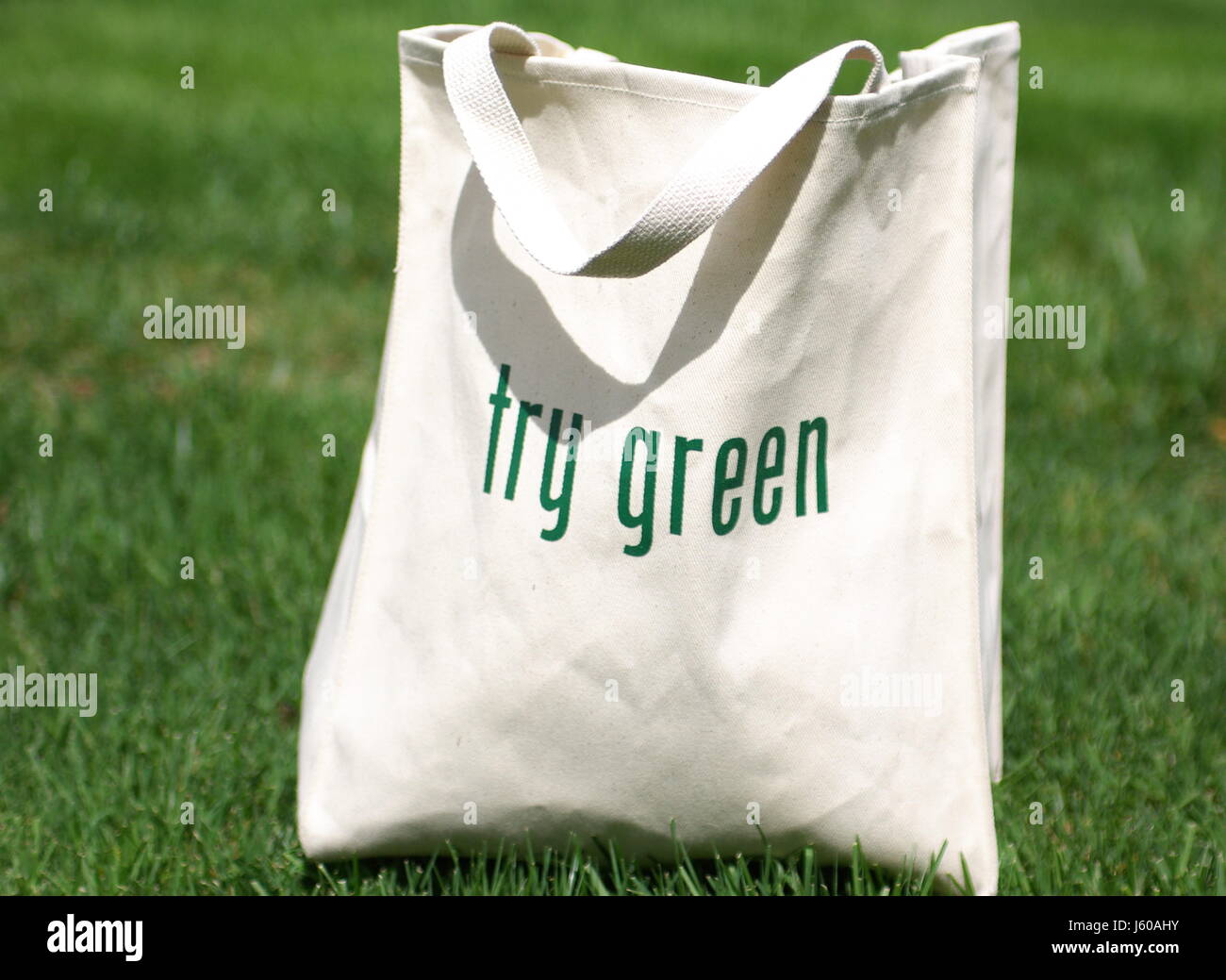 erneuerbare Bio Green shopping synthetischen Material Plastiktüte recycling Stockfoto