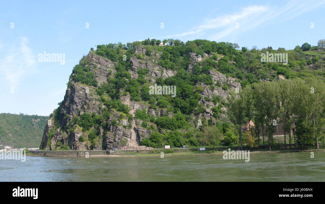 Rhein Romantik Rock Weinbau Loreley Welt Kulturerbe Mythos Stockfoto