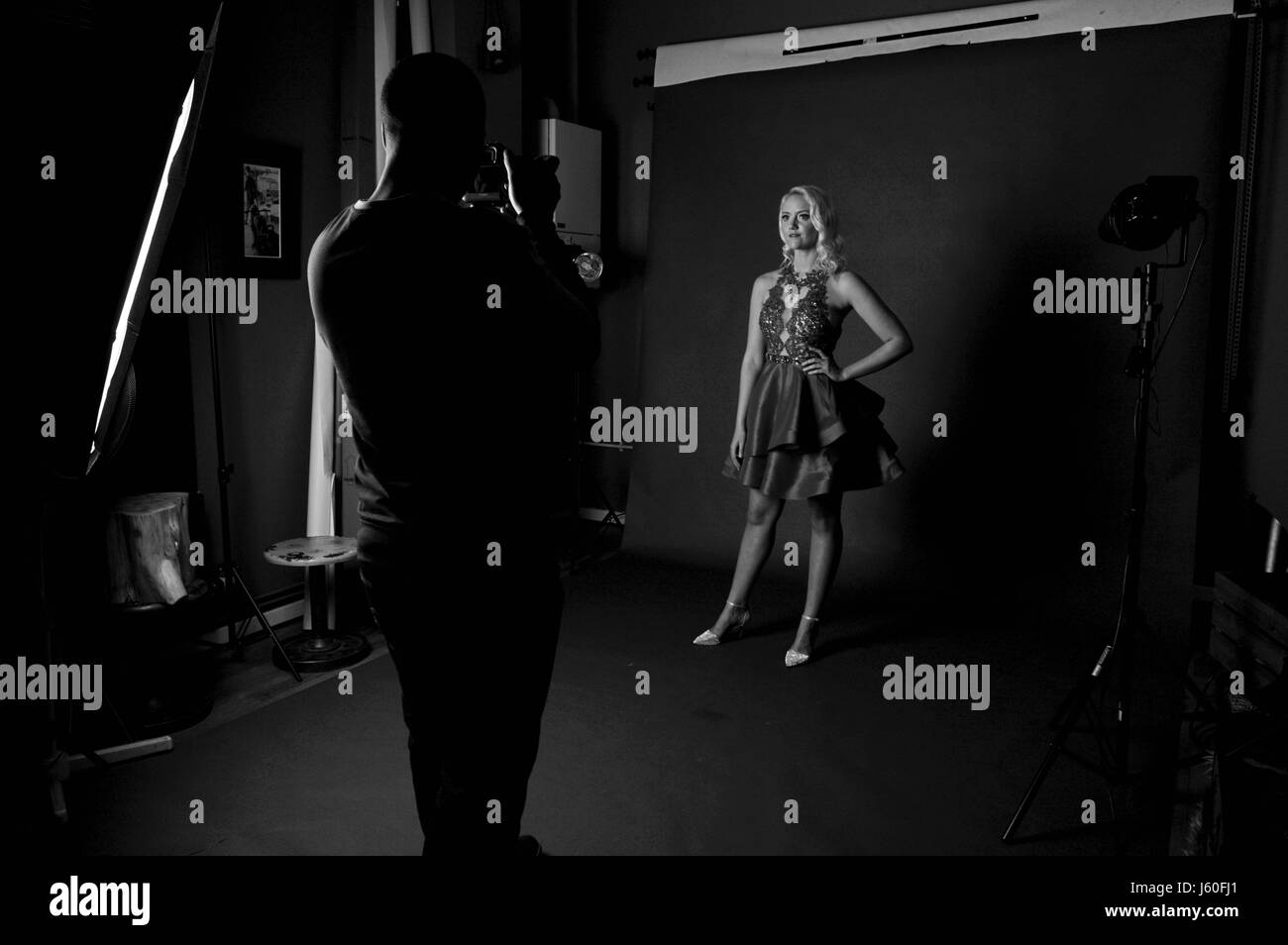 Hinter dem Foto-Shooting Stockfoto