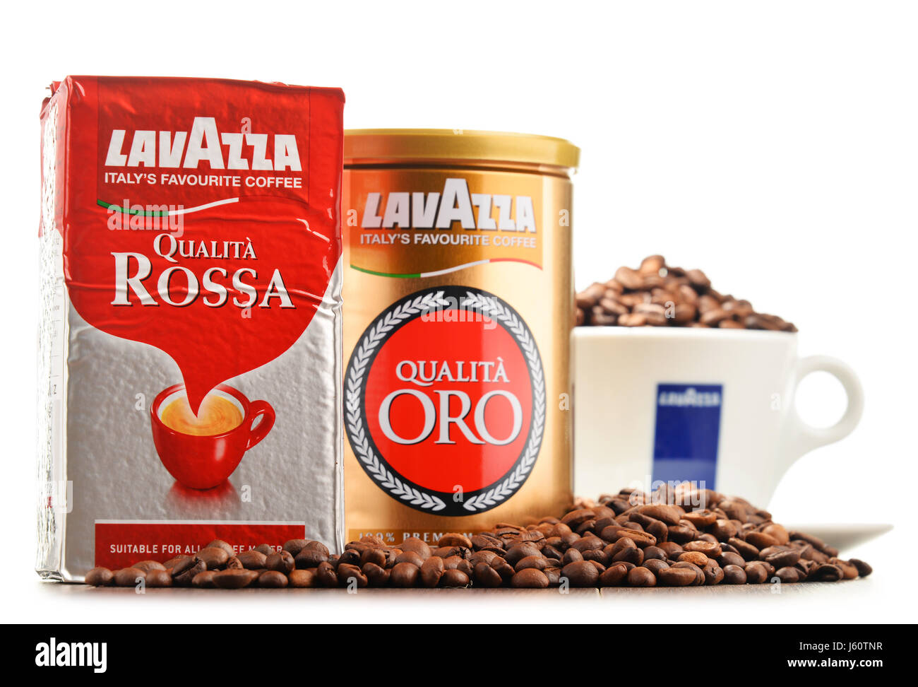 POZNAN, Polen - 12. Oktober 2016: Lavazza ist ein italienischer Hersteller  von Kaffee-Produkte, die es im Jahre 1895 von Luigi Lavazza in Turin  gegründet wurde Stockfotografie - Alamy