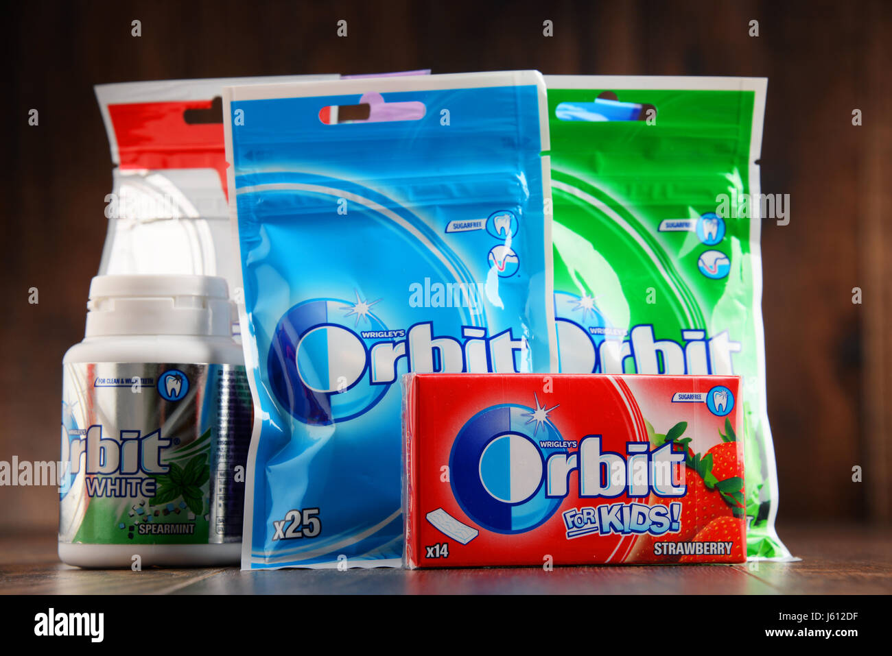 Posen, Polen 19. Januar 2017 FlaggschiffProdukte von Wrigley