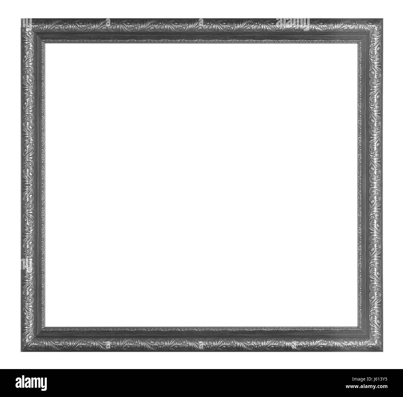 antiken schwarzen Rahmen isoliert auf weißem Hintergrund Stockfoto