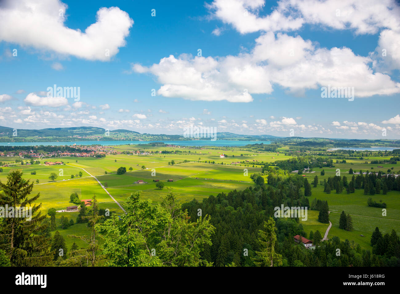 Sommerlandschaft Bayern in der Nähe von Füssen, Deutschland Stockfoto