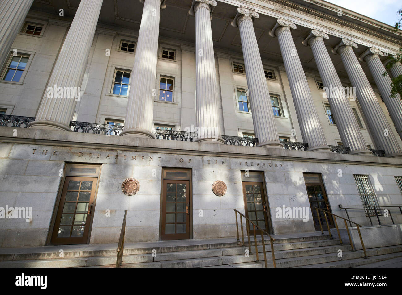 Personal Eingang uns Finanzministerium Gebäude Washington DC USA Stockfoto