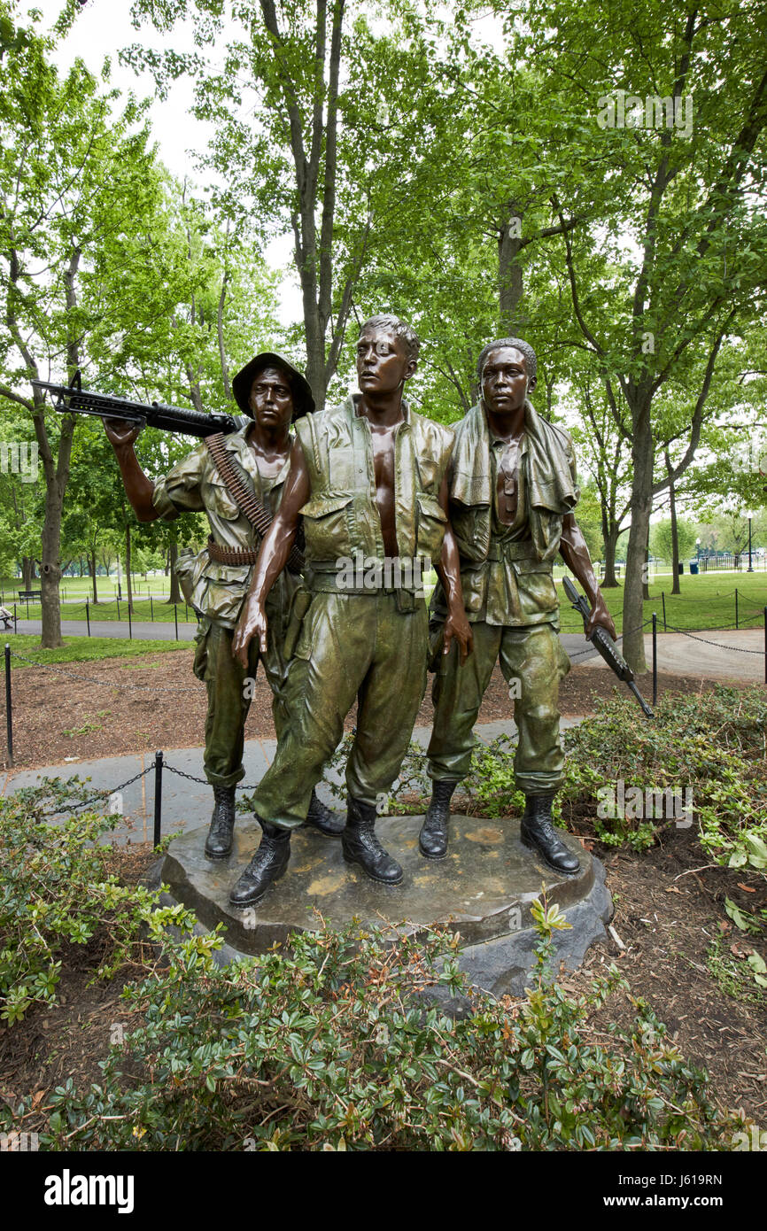 Drei Soldaten oder Soldaten Statue an der Vietnam Veterans Memorial Washington DC USA Stockfoto