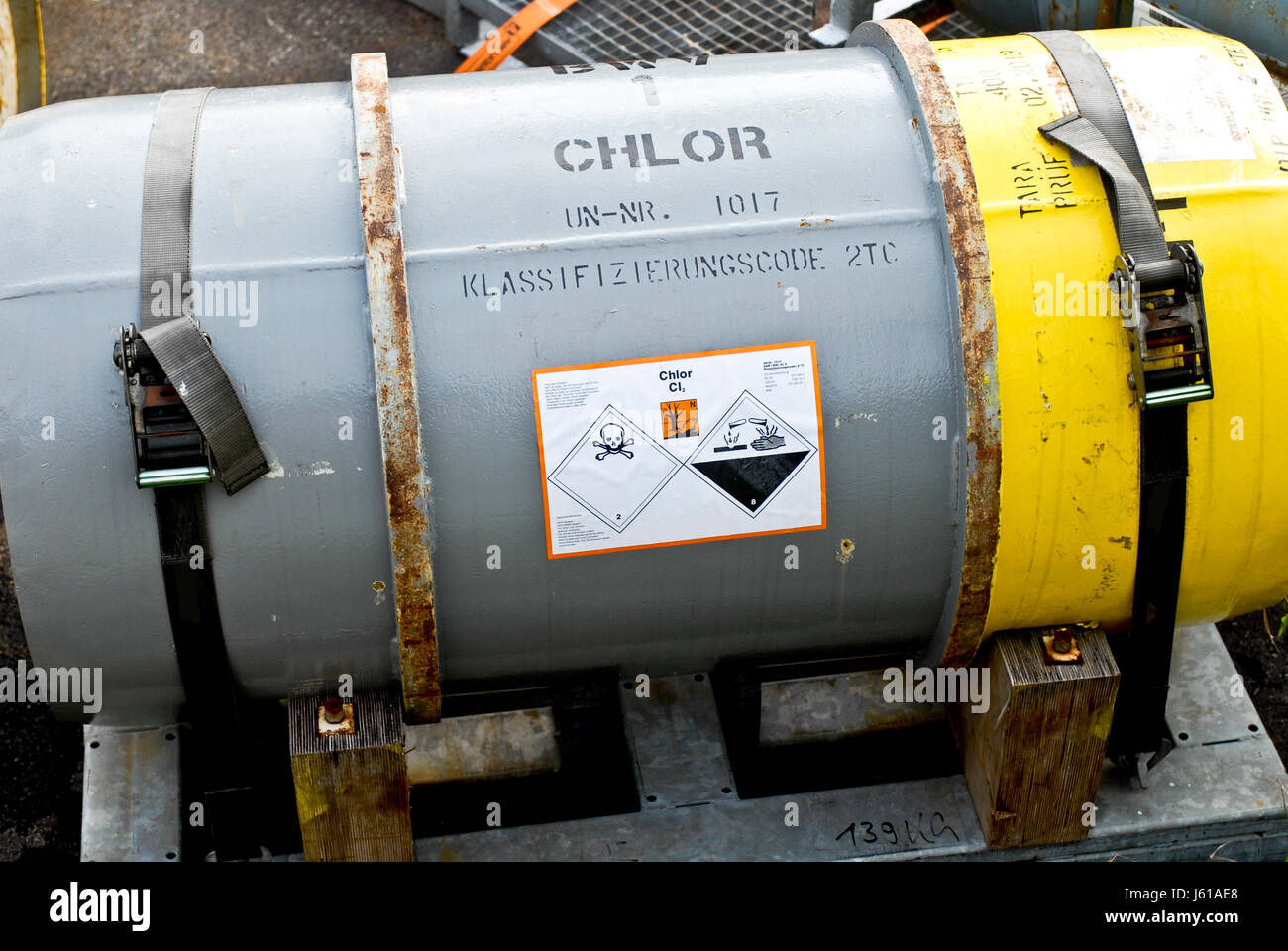 Schutz Gas Container Schütz Sicherheit Sicherheit Umwelt schützen Stockfoto