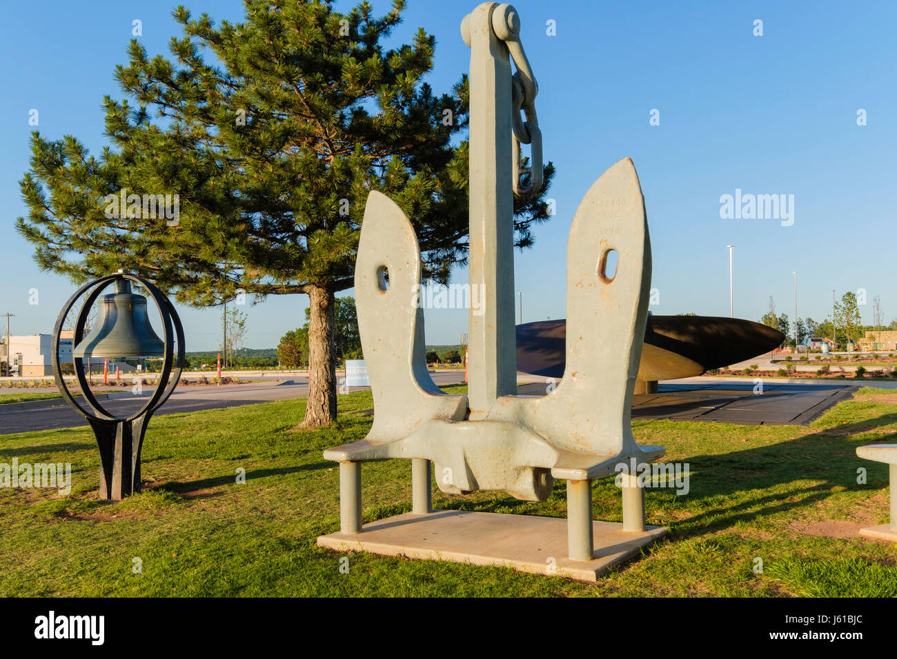 Versenden Sie Anker von USS Oklahoma City auf dem Gelände des Science Museum-Oklahoma, befindet sich auf Martin Luther King Blvd., Oklahoma City, Oklahoma, USA. Stockfoto