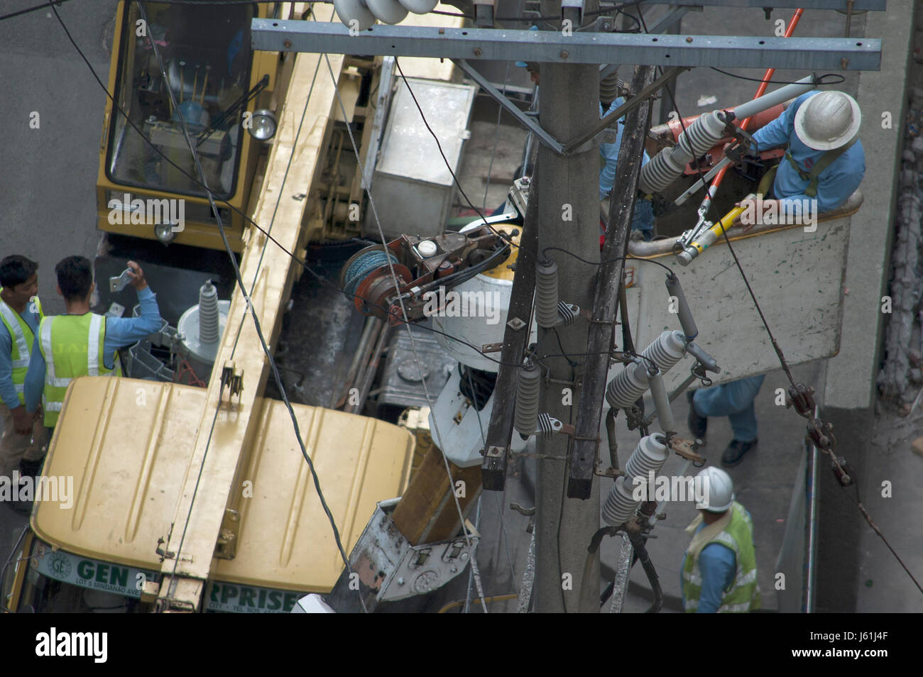 Elektroarbeiten, Manila, Philippinen Stockfoto