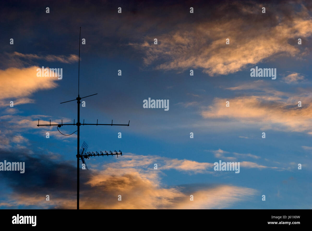 blauer Abend Antenne Firmament Himmel Natur Wolken Wetter Stimmung abends Tendenz Stockfoto