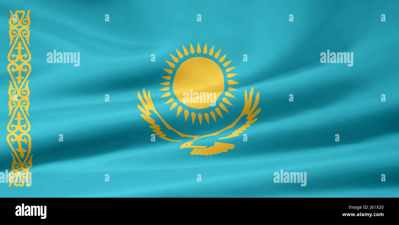 kasachische Flagge Stockfoto