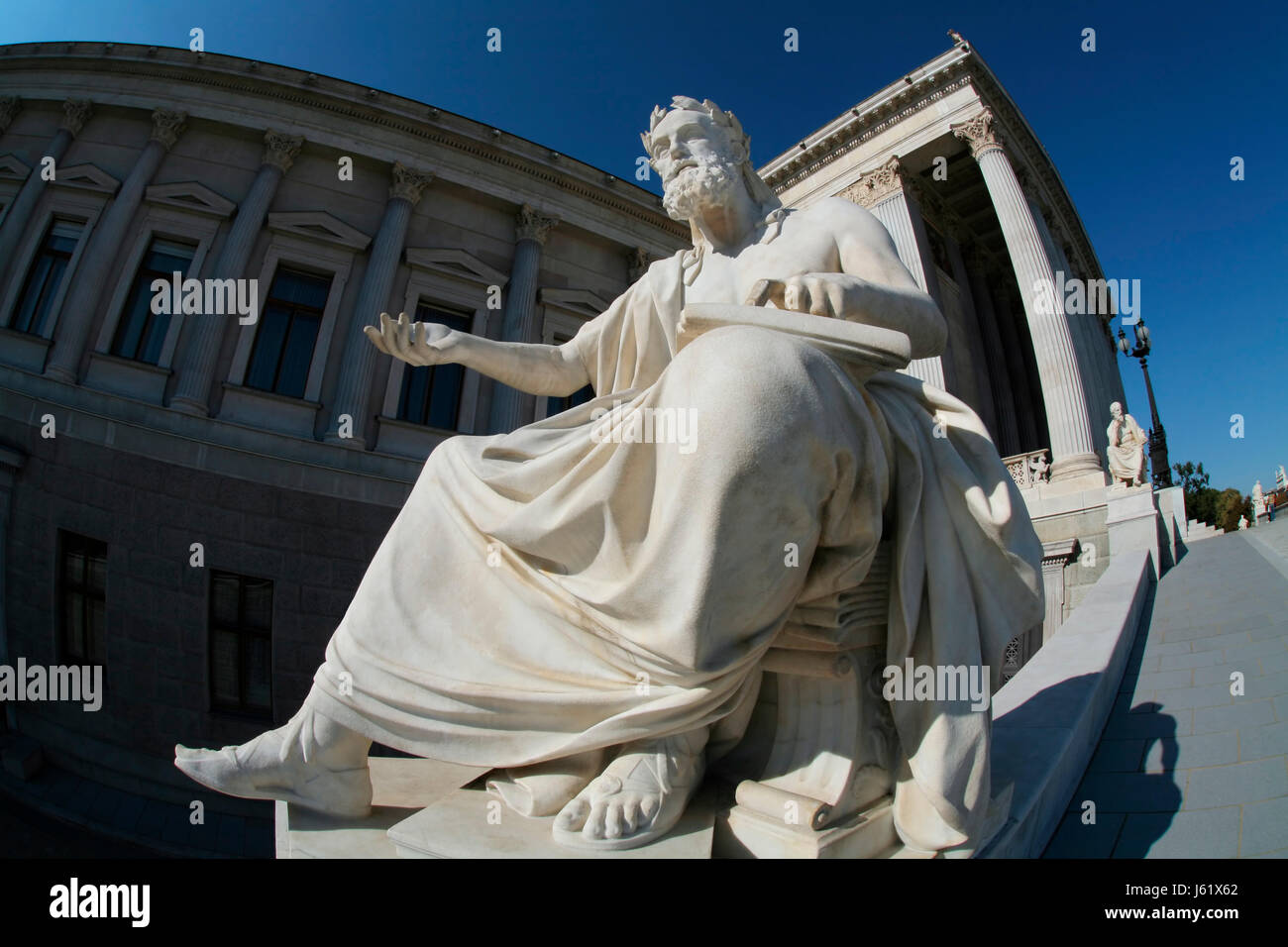 Statue Wiener Parlament Politik Regierung historische Statue Wien Stockfoto