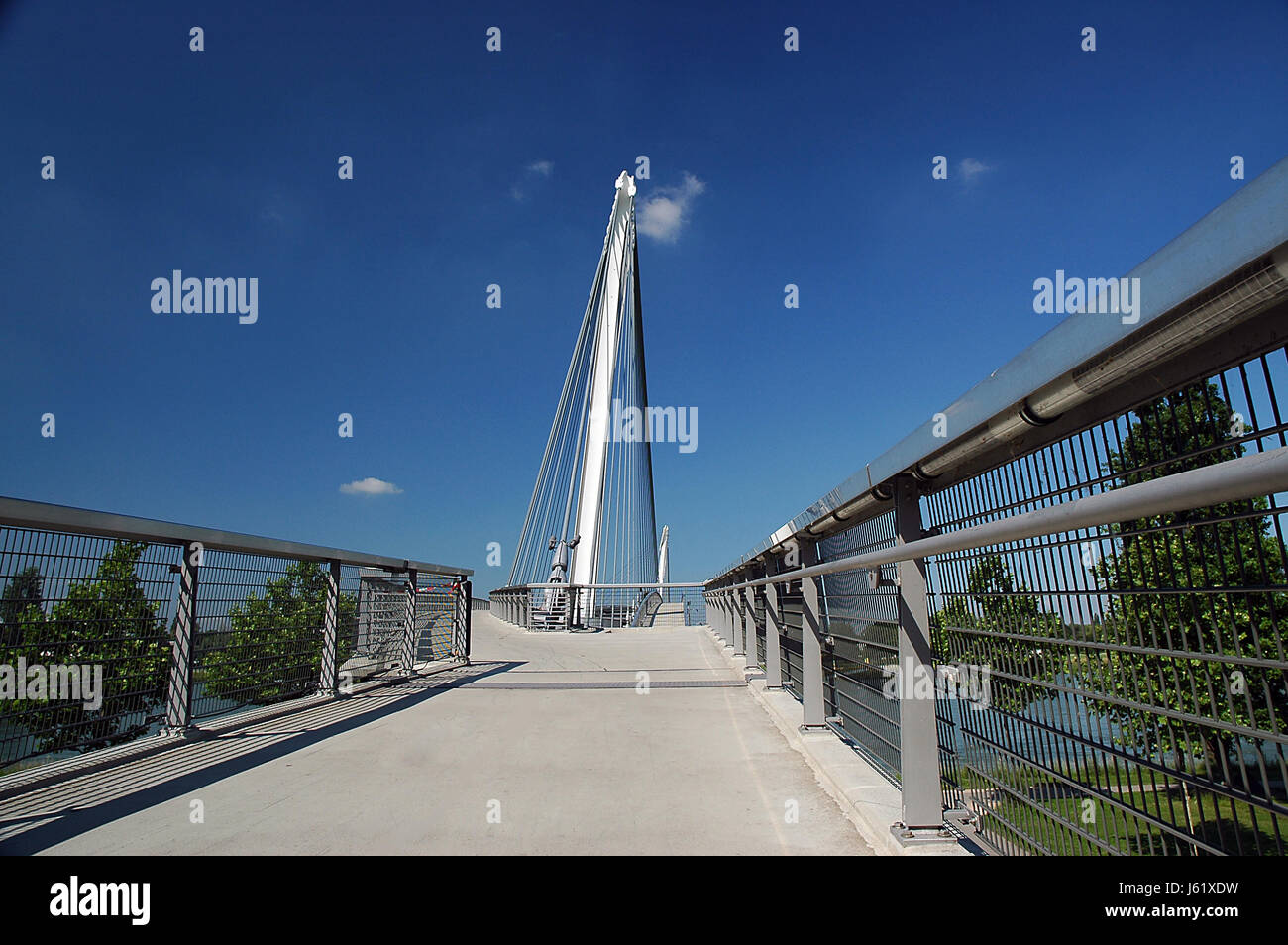 Brücke Rhein Frankreich überbrücken Rhein Europa Frankreich Grenze Passarelle Mimram Kehl Stockfoto