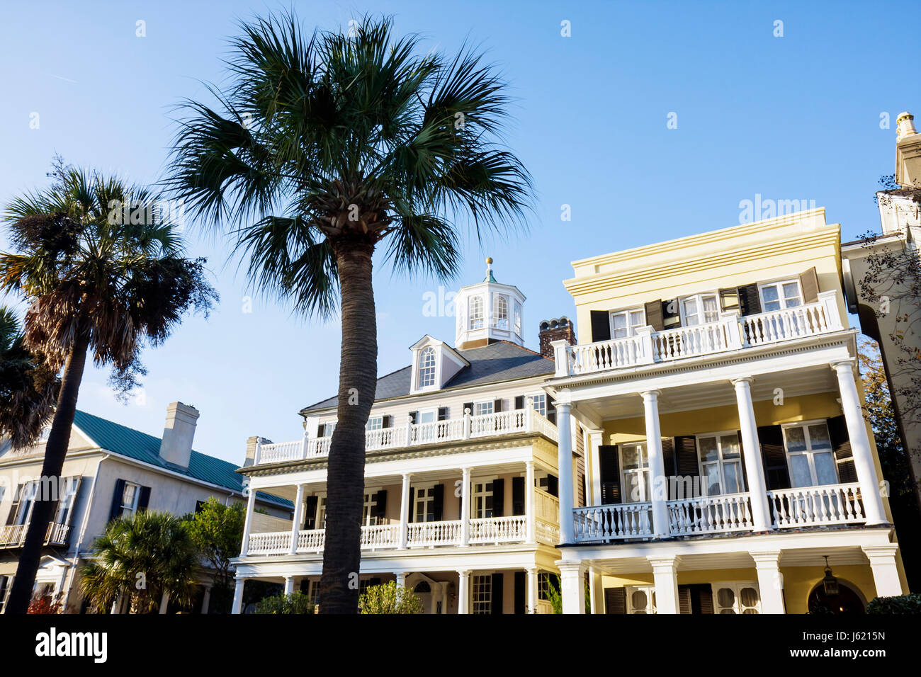 Charleston South Carolina, historischer Bezirk, Erhaltung, die Batterie, Haus Häuser Häuser Residenz, Haus Häuser Häuser Residenz mansio Stockfoto