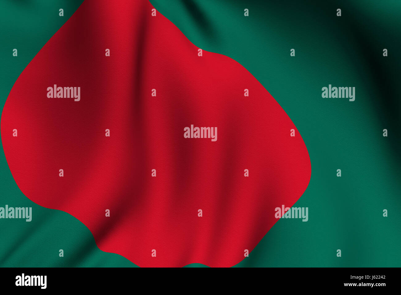 Asien Fahne asiatische Stoff Bangladesch Render Makro Nahaufnahme Makro Aufnahme schließen Stockfoto