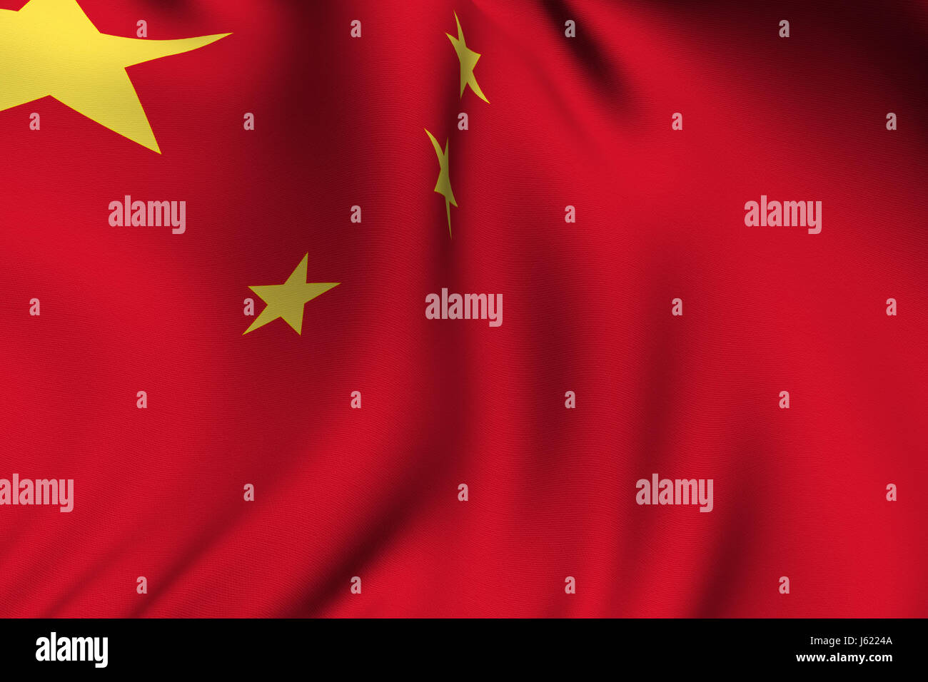 Nahaufnahme Asien Flagge China chinesische asiatische Makro Nahaufnahme Makro Aufnahme Stockfoto