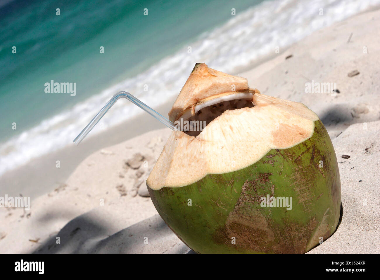 Obst Salzwasser Meer Ozean Wasser Kokosnuss Drink trinken Lätzchen Urlaub genießen Stockfoto