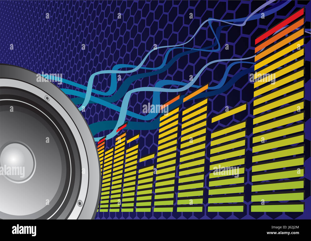 Musik Equipment audio-Lautsprecher Hintergrund Hintergrund Klangkunst Abbildung Aktion Stockfoto