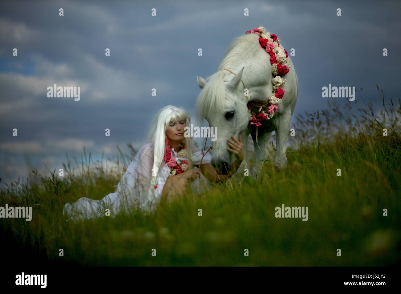 Pferd Traum Märchen Phantasie Sprite Wirklichkeit Realität Landschaft Landschaft Stockfoto