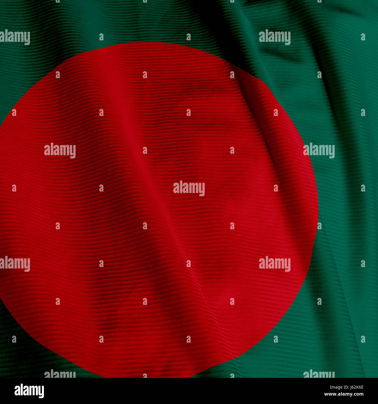 Asien Fahne asiatische Bangladesch Makro Nahaufnahme Makro Aufnahme hautnah Ansicht Farbe Stockfoto