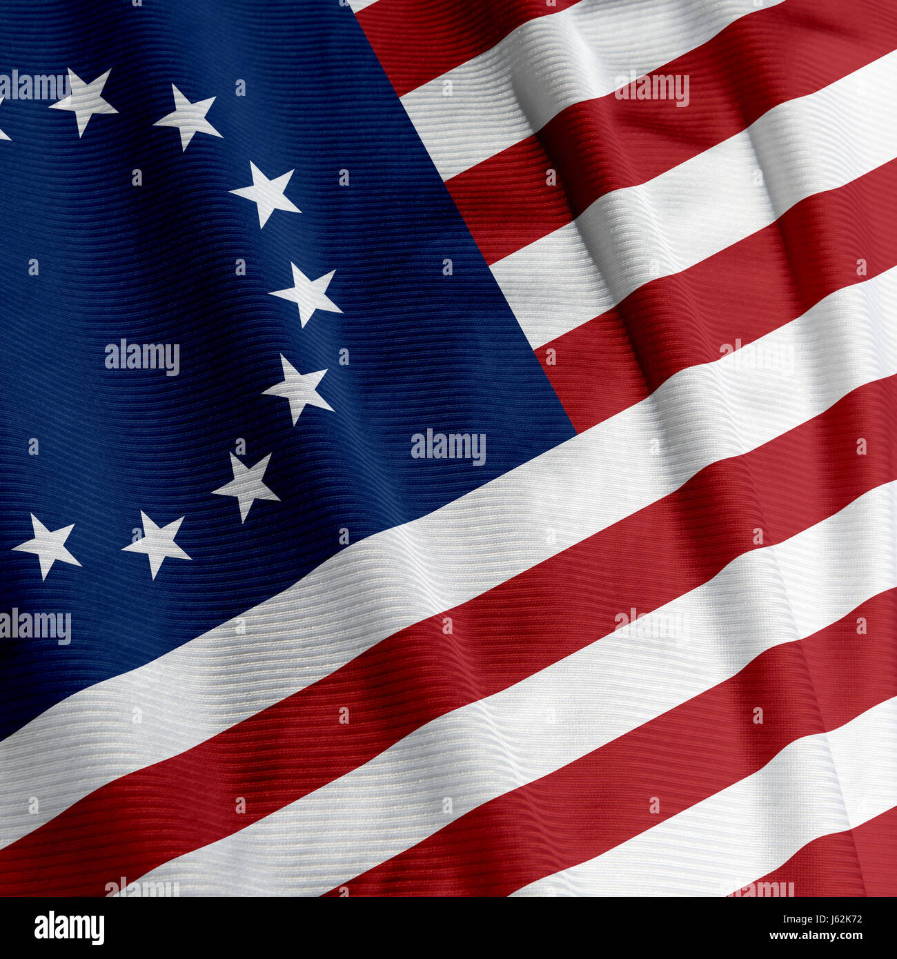 historische Usa Amerika Flagge Staaten blau Makro Nahaufnahme Makro Aufnahme Stockfoto