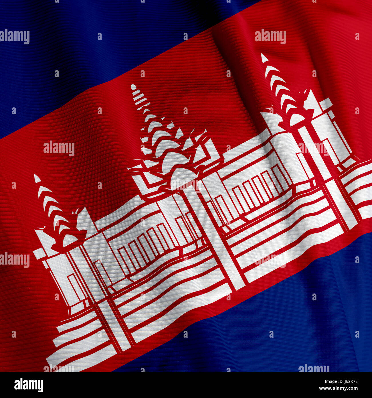 Nahaufnahme Asien Fahne asiatischen Kambodscha blau Makro Nahaufnahme Makro Aufnahme Stockfoto