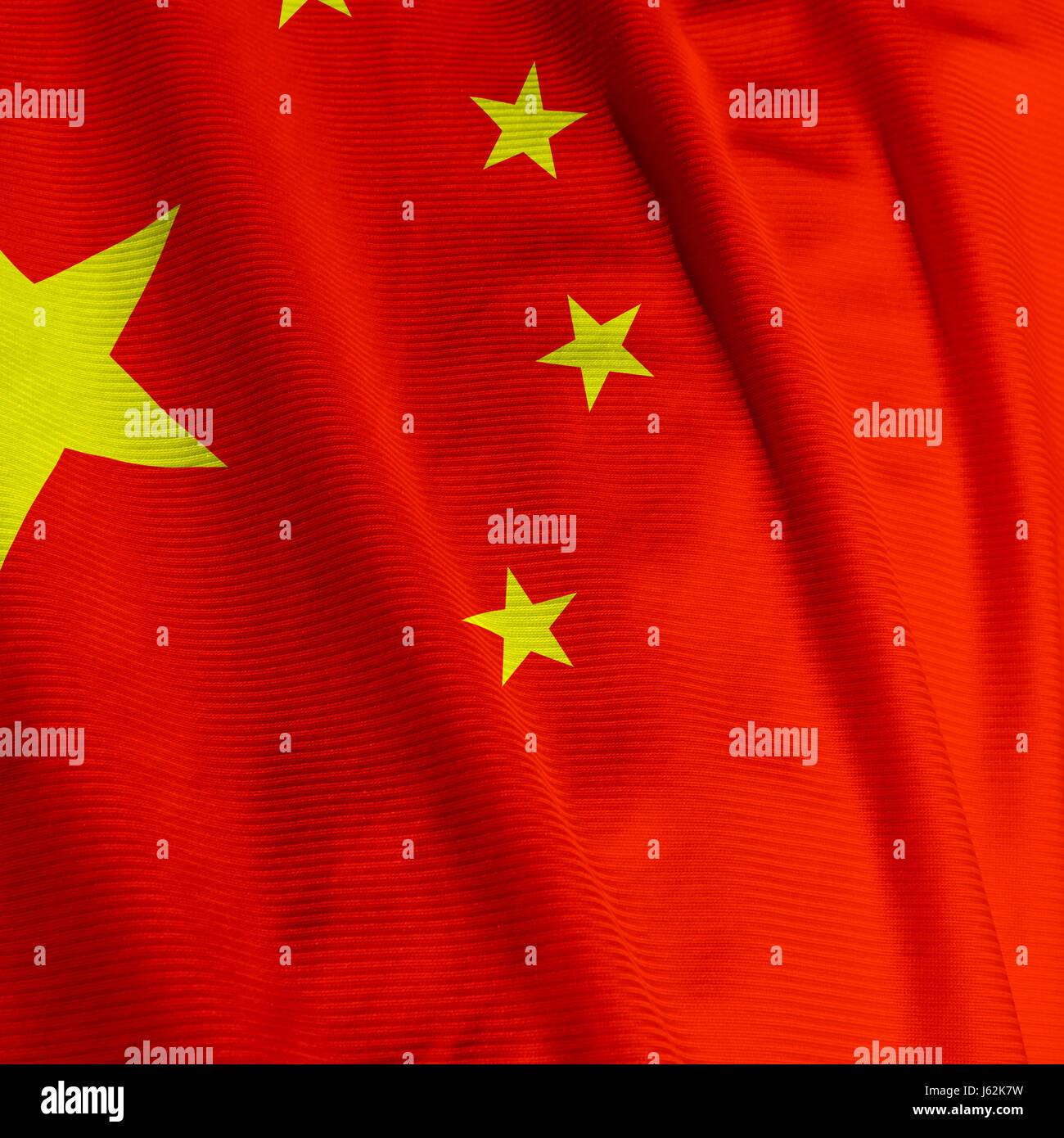 Nahaufnahme Asien Flagge China chinesische asiatische Makro Nahaufnahme Makro Aufnahme Stockfoto