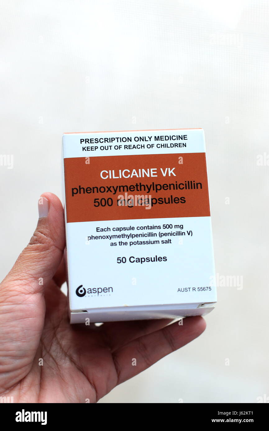 Cilicaine VK Phenoxymethylpenicillin 500 mg Kapseln Stockfoto