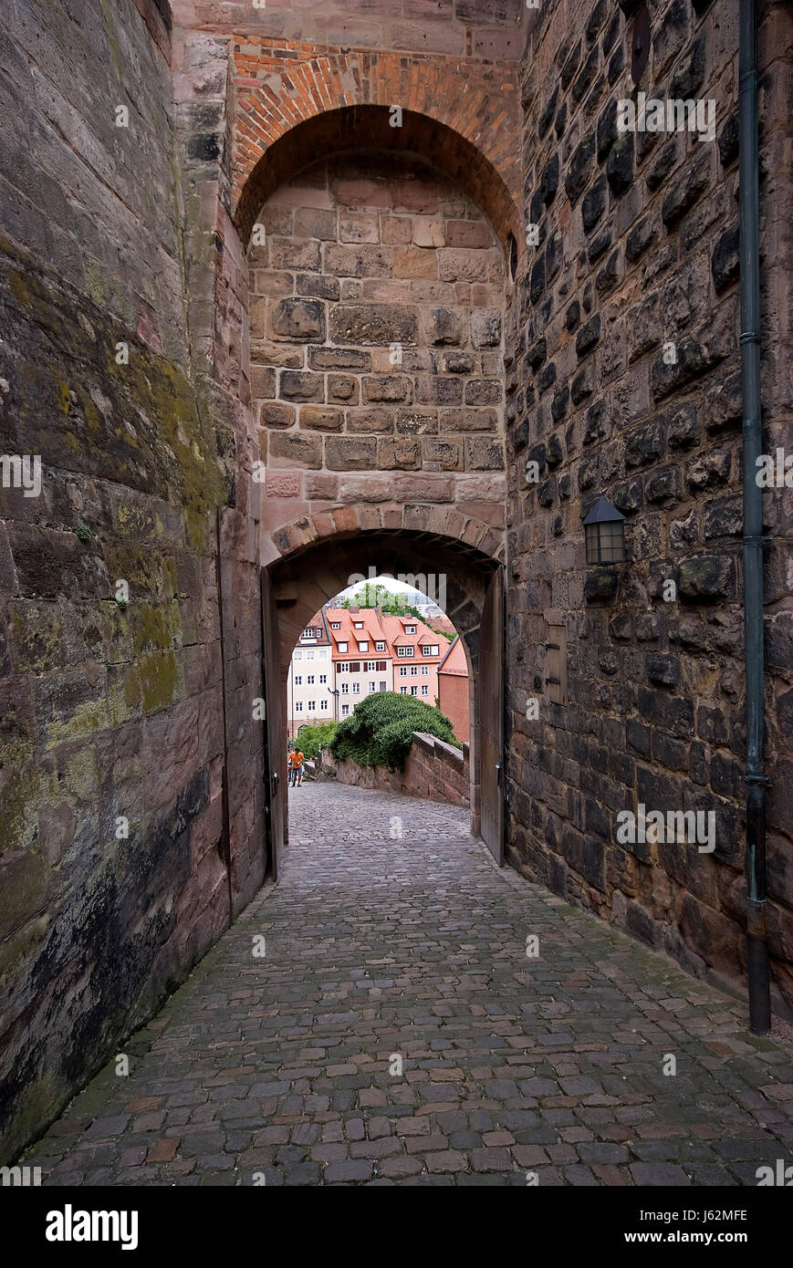 historische Stadt Ziel Durchgang Tor Archgway Gantry Altbayern Nürnberg Emblem Stockfoto