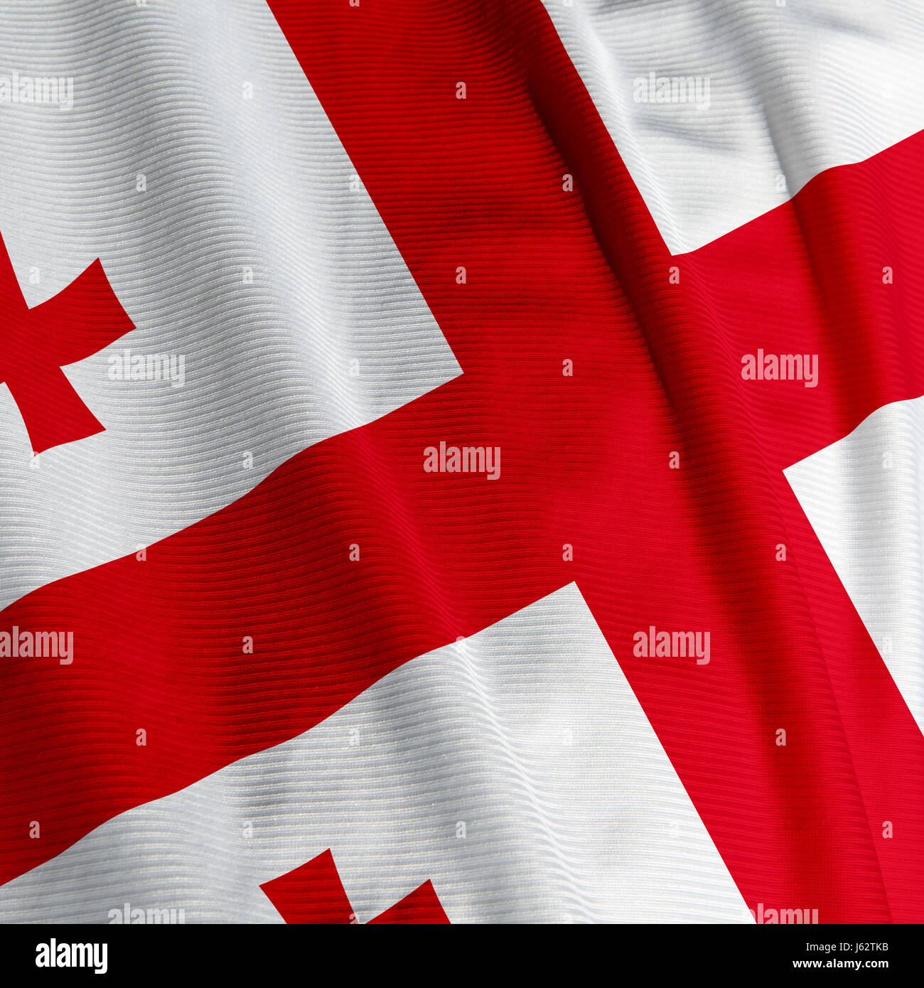 Asien Fahne Georgia asiatischen Makro Nahaufnahme Makro Aufnahme hautnah Ansicht Farbe Stockfoto