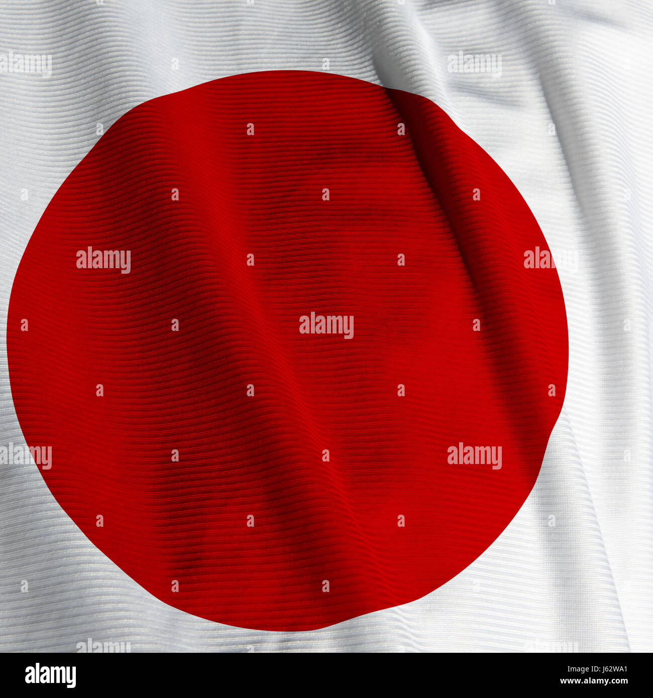 Nahaufnahme Asien Flagge japanische Japan asiatische Makro Nahaufnahme Makro Aufnahme Stockfoto