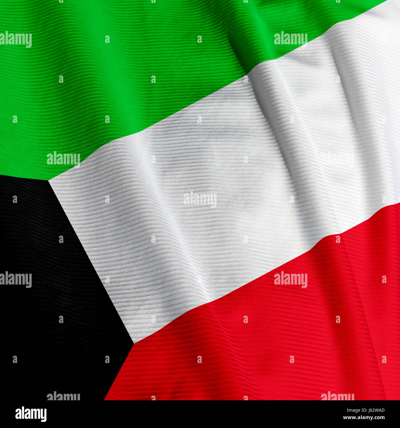 Asien Fahne mittlerer ostasiatischen östlichen Kuwait Makro Nahaufnahme Makro Aufnahme schließen Stockfoto