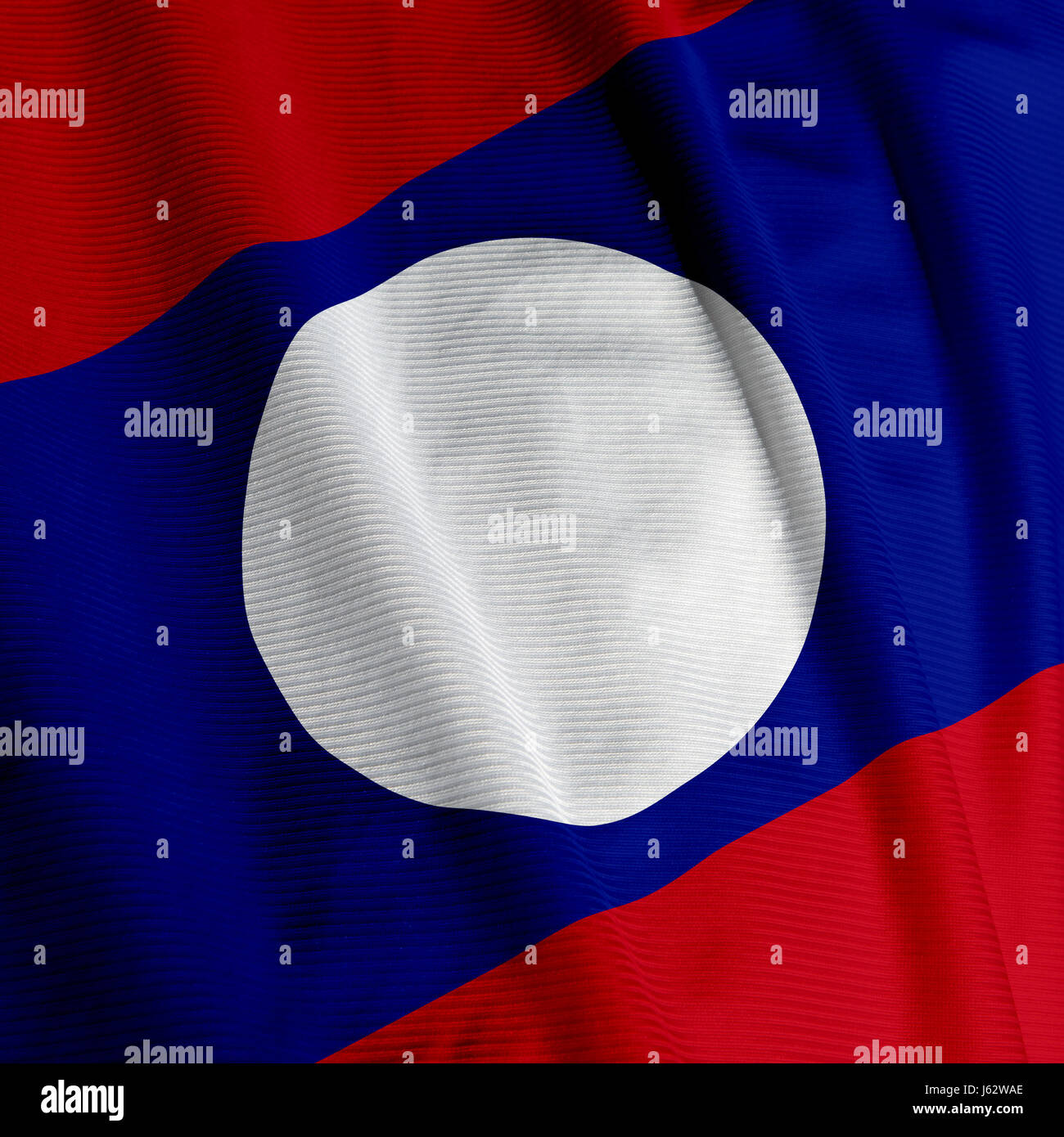 Asien Fahne asiatische blau Makro Nahaufnahme Makro Aufnahme hautnah Ansicht Farbe Stockfoto