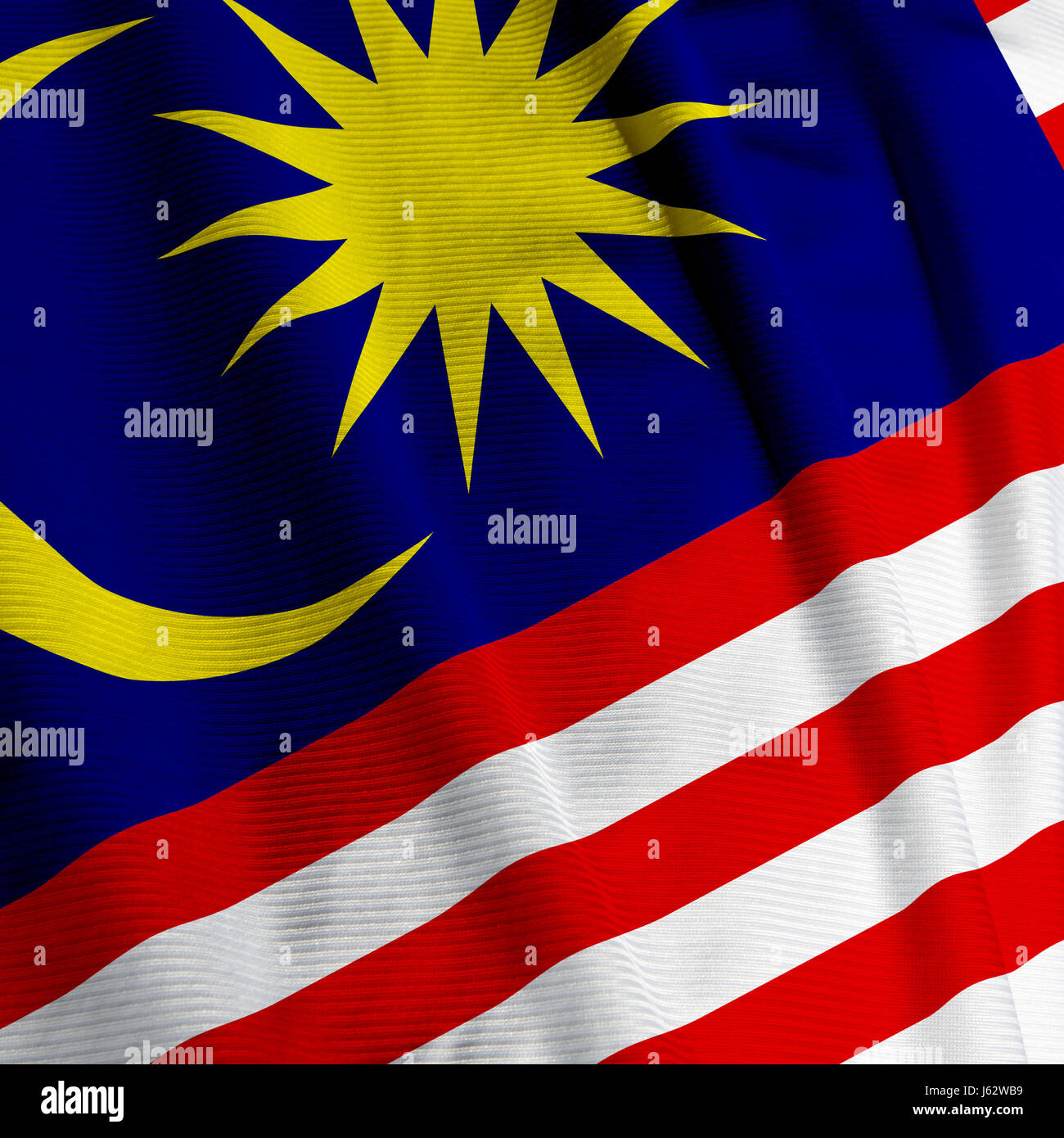 Asien Malaysia Fahne asiatische blau Makro Nahaufnahme Makro Aufnahme Nahaufnahme Stockfoto