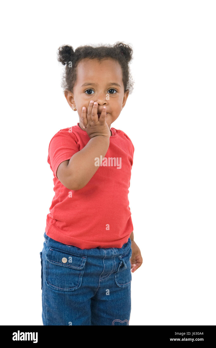 Afrikanischen entzückende Mädchen Mädchen Geste Menschen-Menschen-Menschen-folk Stockfoto