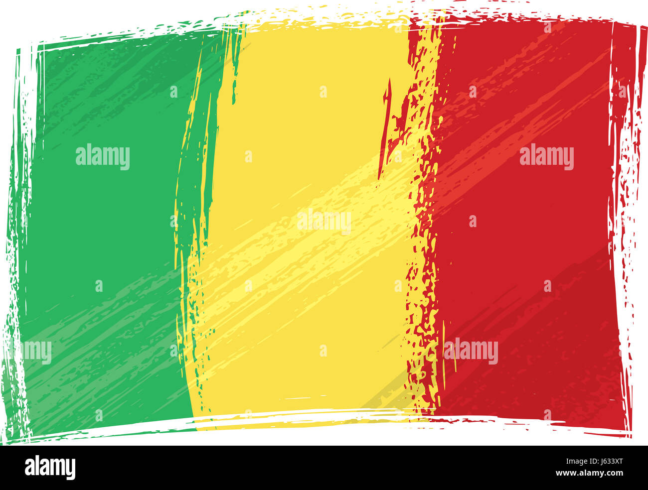 Flagge Mali Emblem grüne Afrika Staub grobe Abbildung Daub Graffiti grafitti Stockfoto