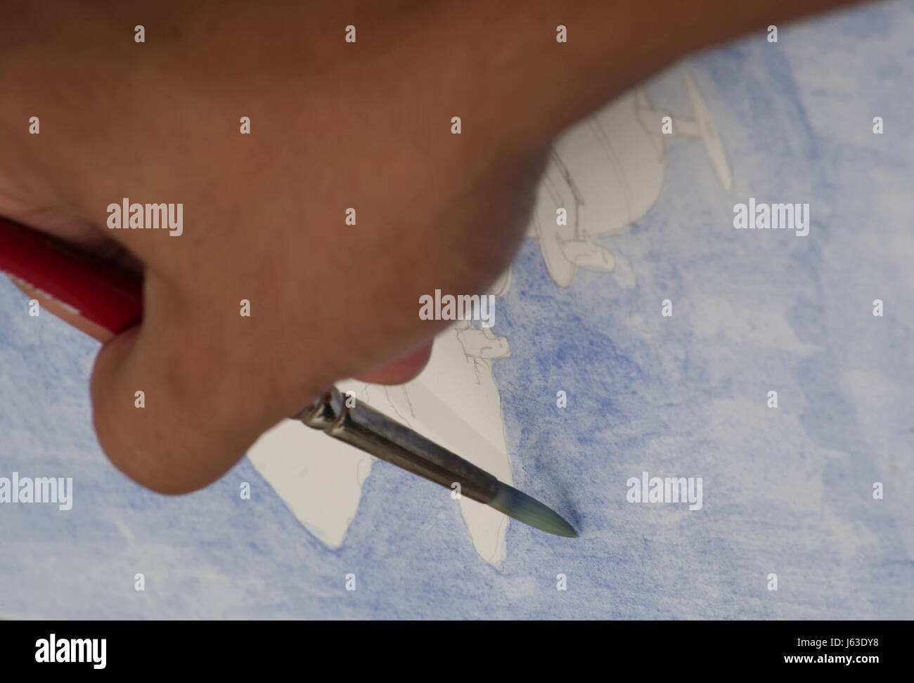 blaue Malerei Illustration Pinsel Pinsel Bürsten blau Malerei illustration Stockfoto