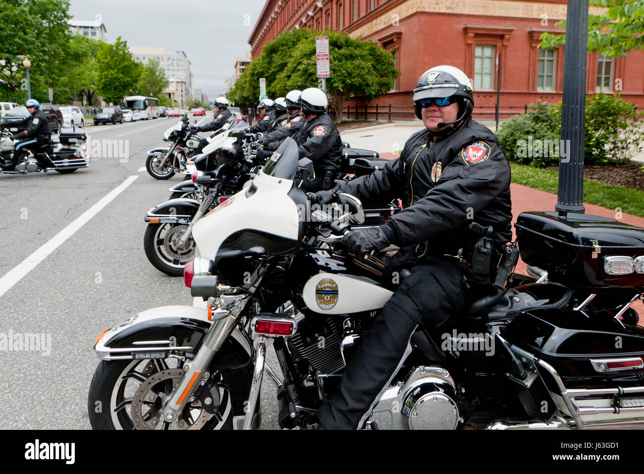 Durham, North Carolina Polizei Motorrad Einheit Polizist auf Motorrad - USA Stockfoto