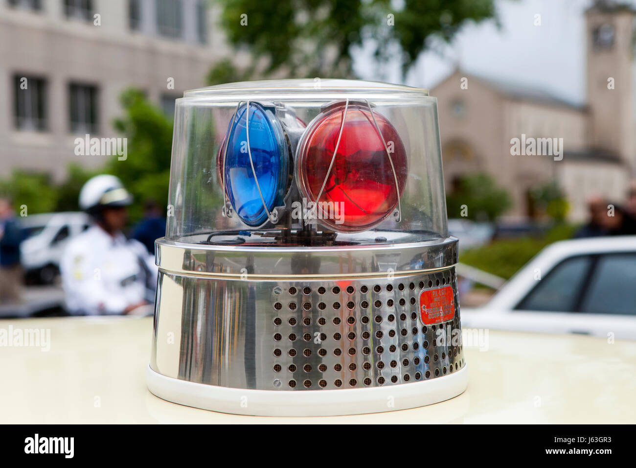 Vintage Bundesrepublik Signalleuchte PA Sirene Lautsprecher Polizei Auto-Licht - USA Stockfoto